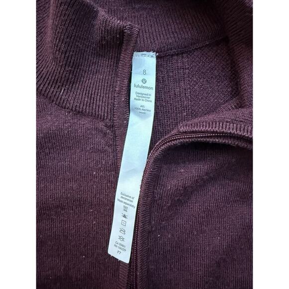 Lululemon Women's Purple 100% Merino Wool Full Zip Nulu Define Jacket Size 8 - Picture 4 of 4